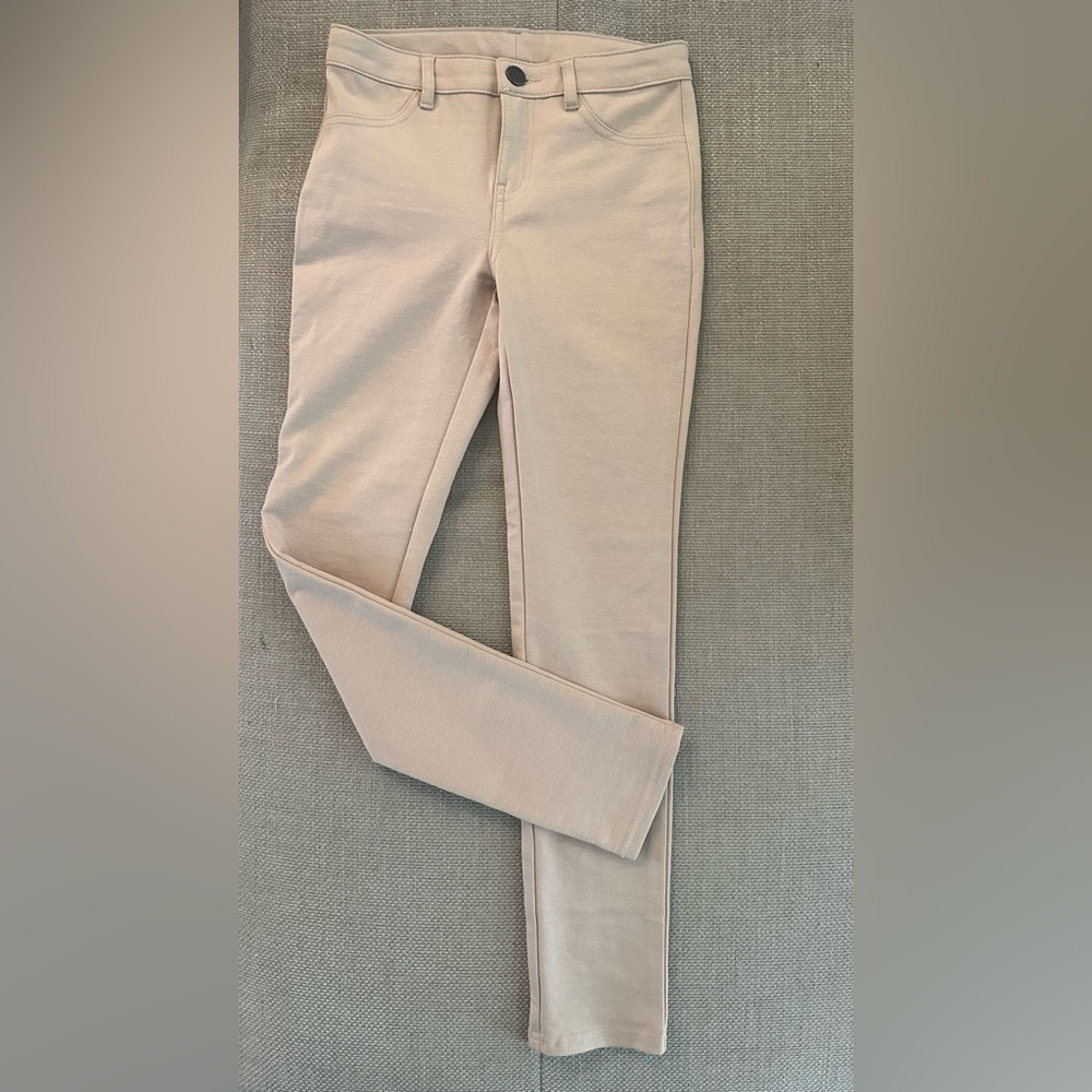 Kids School Uniform Pants Girls Size 8 Beige Skinny Khaki Chino Stretch NWT